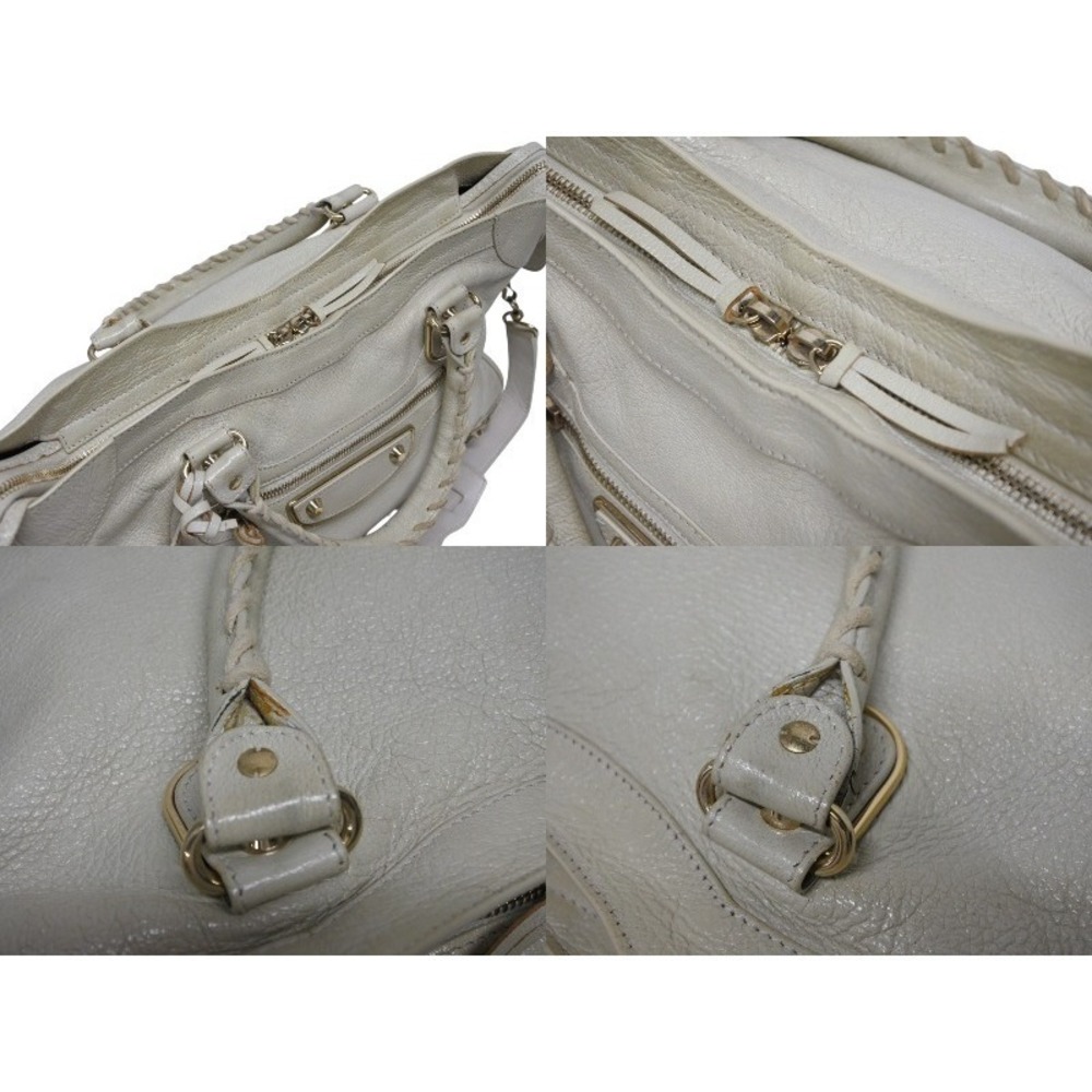 BALENCIAGA THE CITY Bag White Leather - Picture 9 of 10
